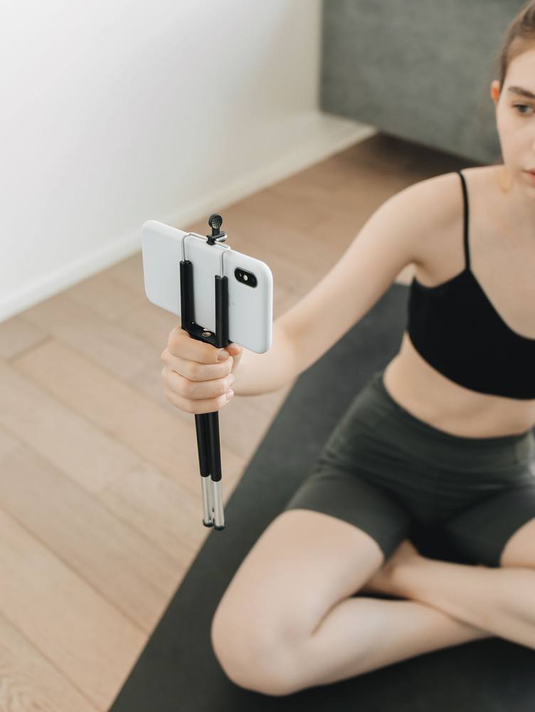 Selfie stick tripod with Bluetooth remote